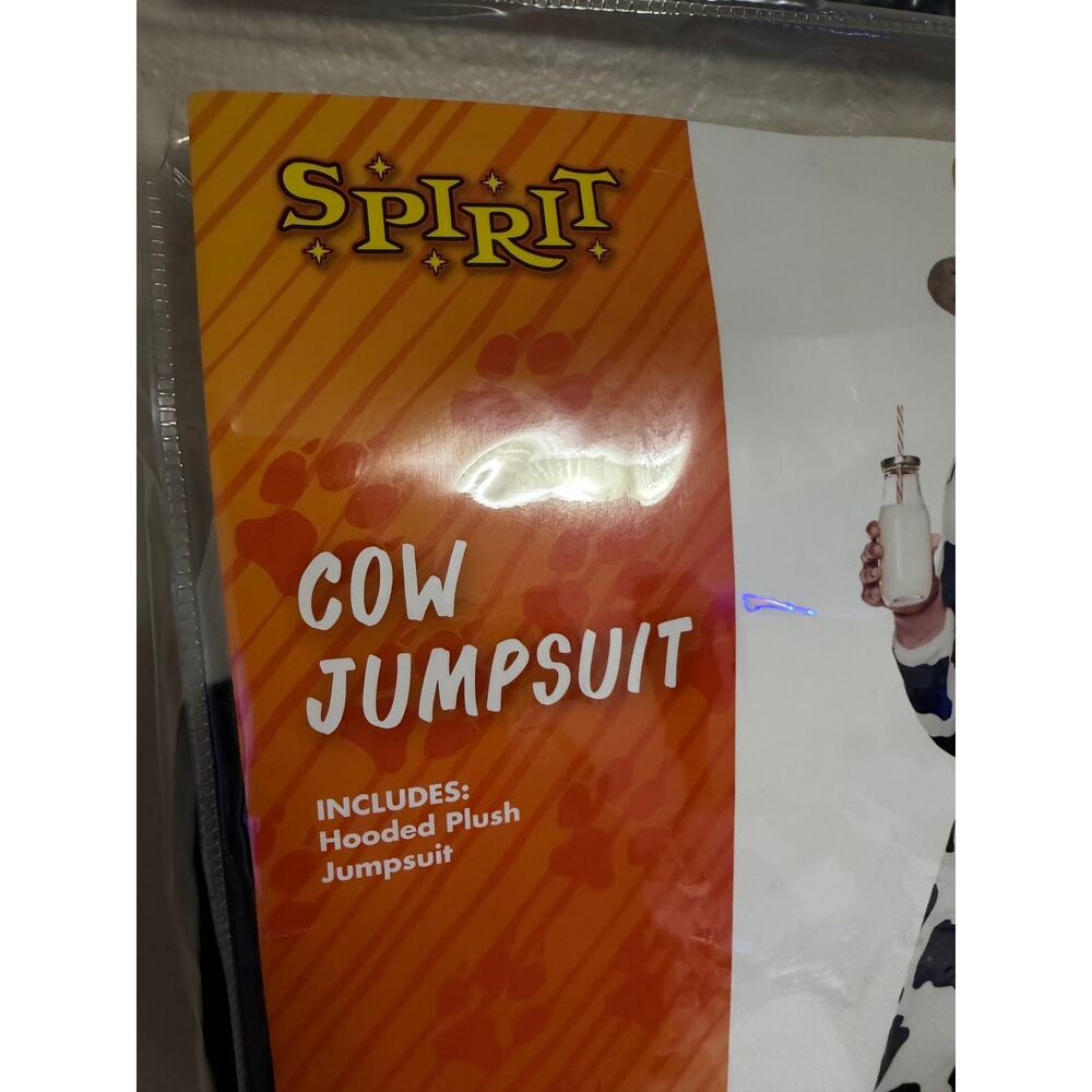 Spirit Halloween Cow Jumpsuit Adult M (8-10) - Picture 4 of 13